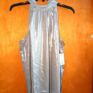 Silver Shiny Formal Top